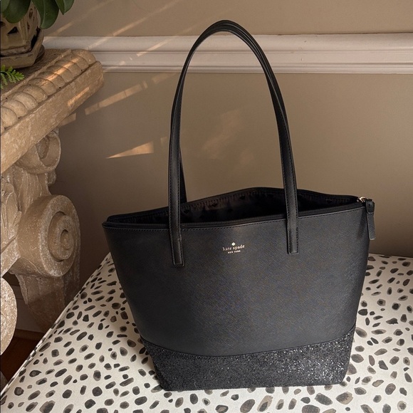 kate spade Handbags - Kate Spade Black and Glitter Tote